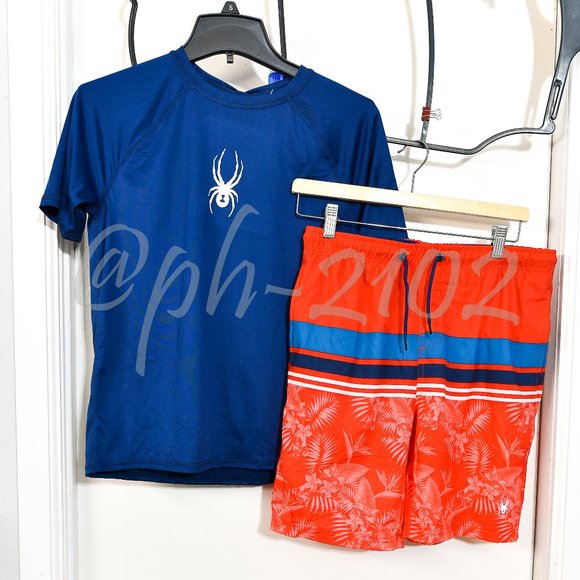 Spyder BOYS Youth 2-piece Swim Set‎ BLUE - Picture 1 of 13